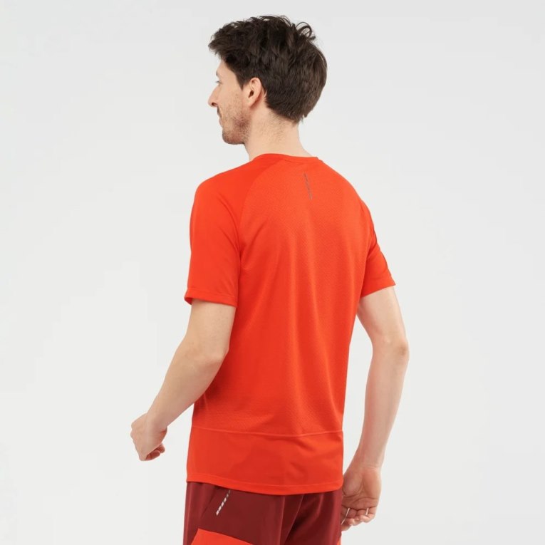 Orange Salomon Cross Rebel Short Sleeve Men's T-Shirts | IE OI2463